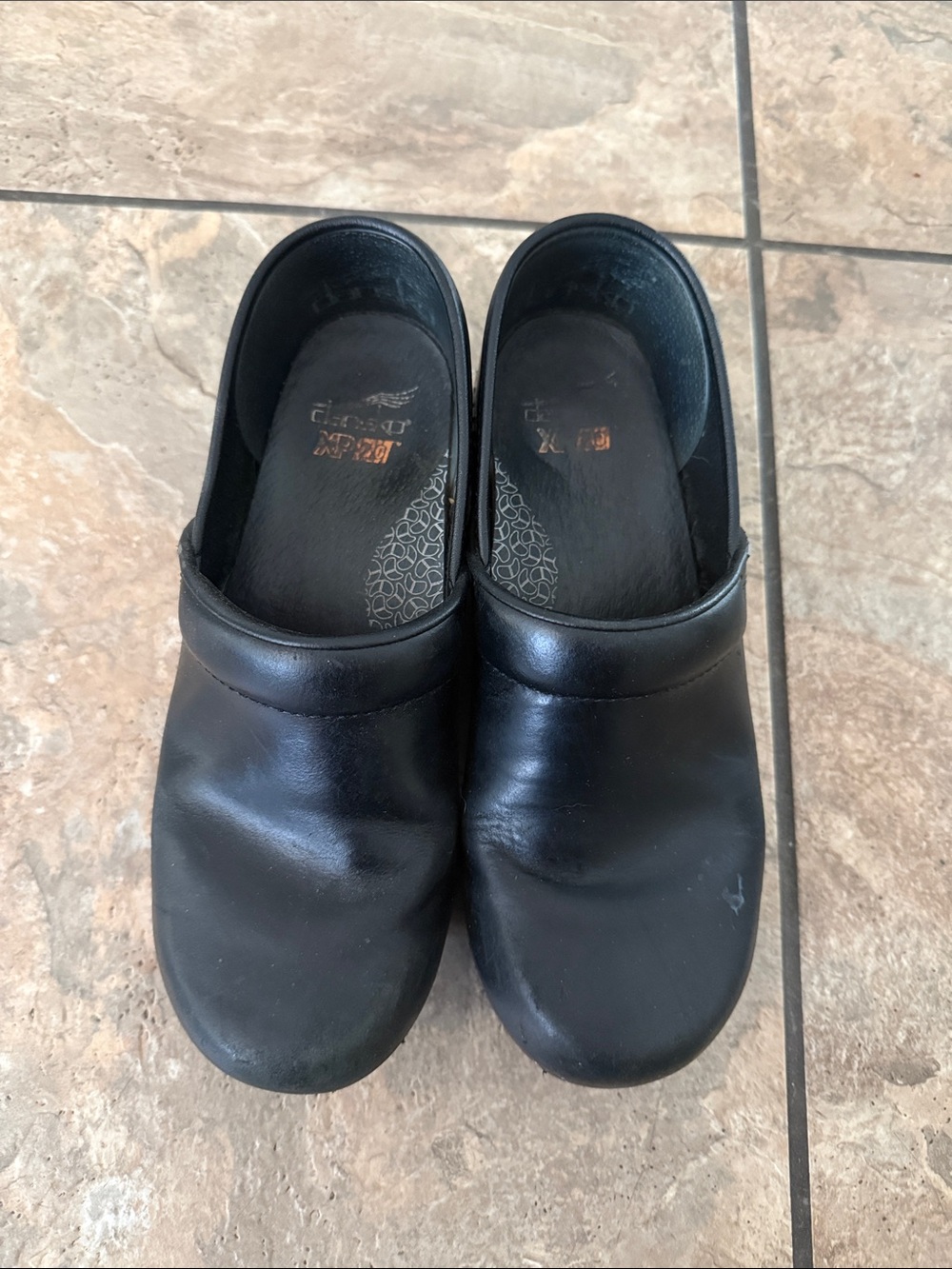Dansko Black Leather Clogs